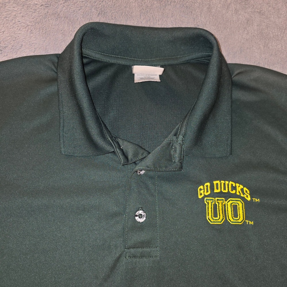 Knights Apparel Oregon Ducks Polo Shirt Mens Large Green Go Ducks UO Embroidered